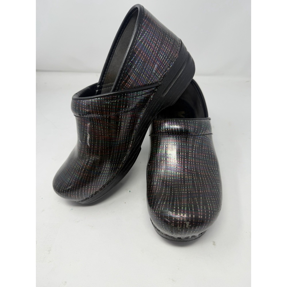 Dansko Professional Multi Twine Rainbow Color Leather Nursing Clogs EU 40